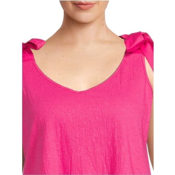 WOMEN'S PLUS SIZE Knit Tank Top Shirt with Shoulder Ties Size OX - Picture 3 of 9